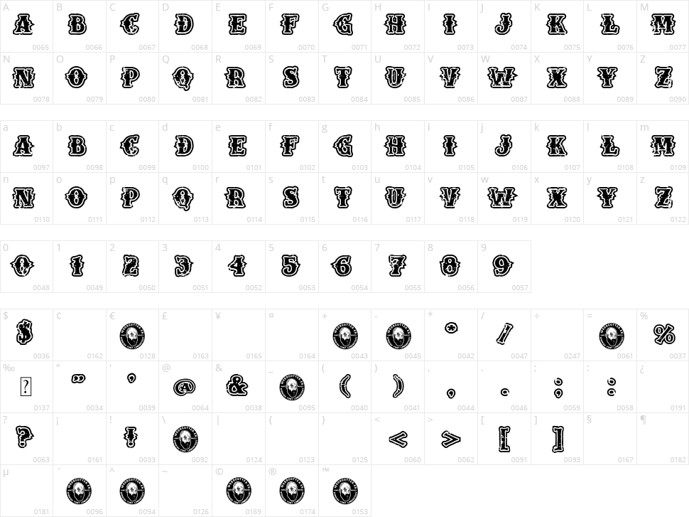 High Moon Character Map