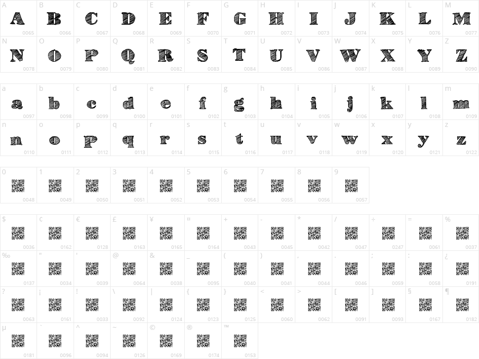 High Lines Character Map