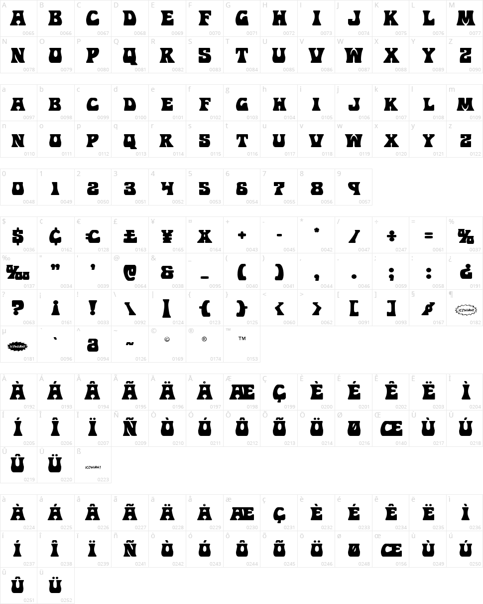 Hip Pocket Character Map