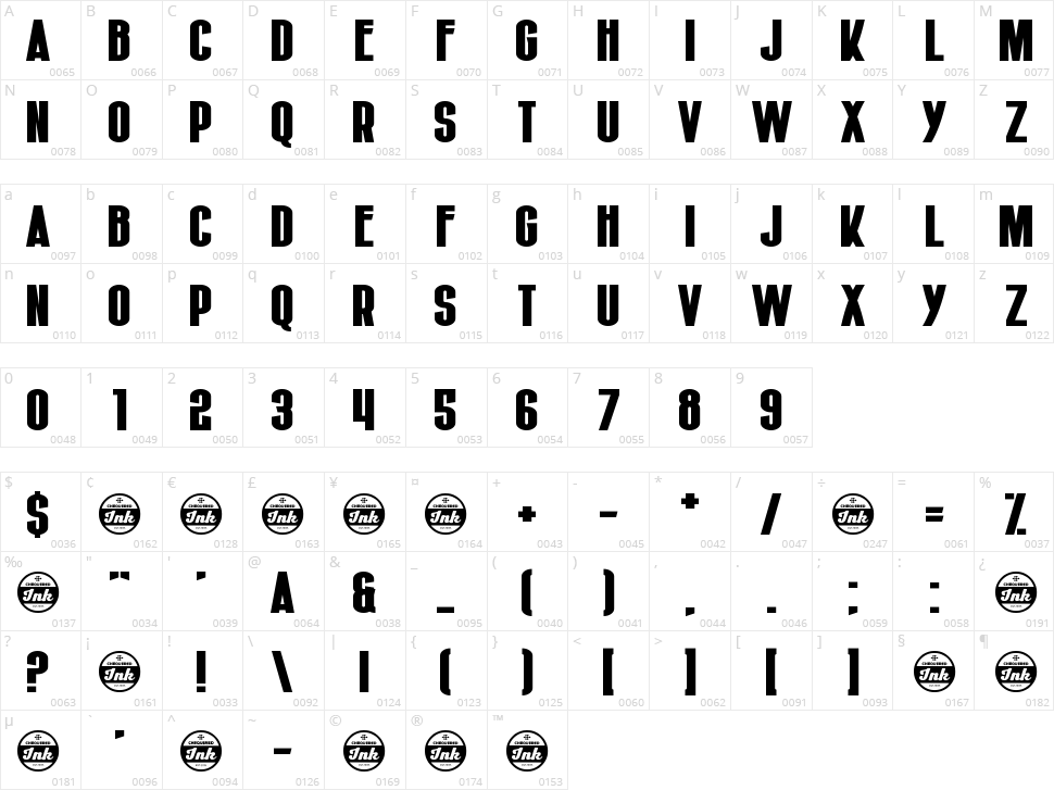 Hiruleon Character Map