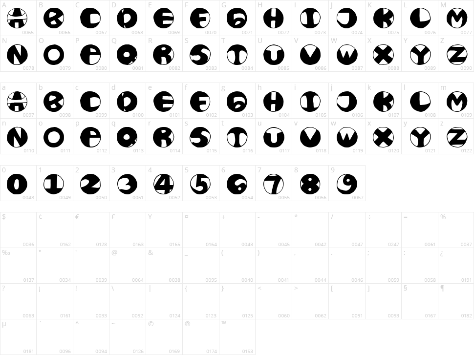 Hoaaemmm Character Map