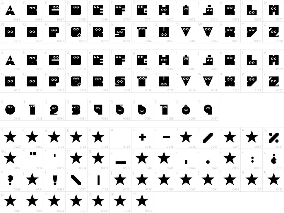 HolaHola Character Map