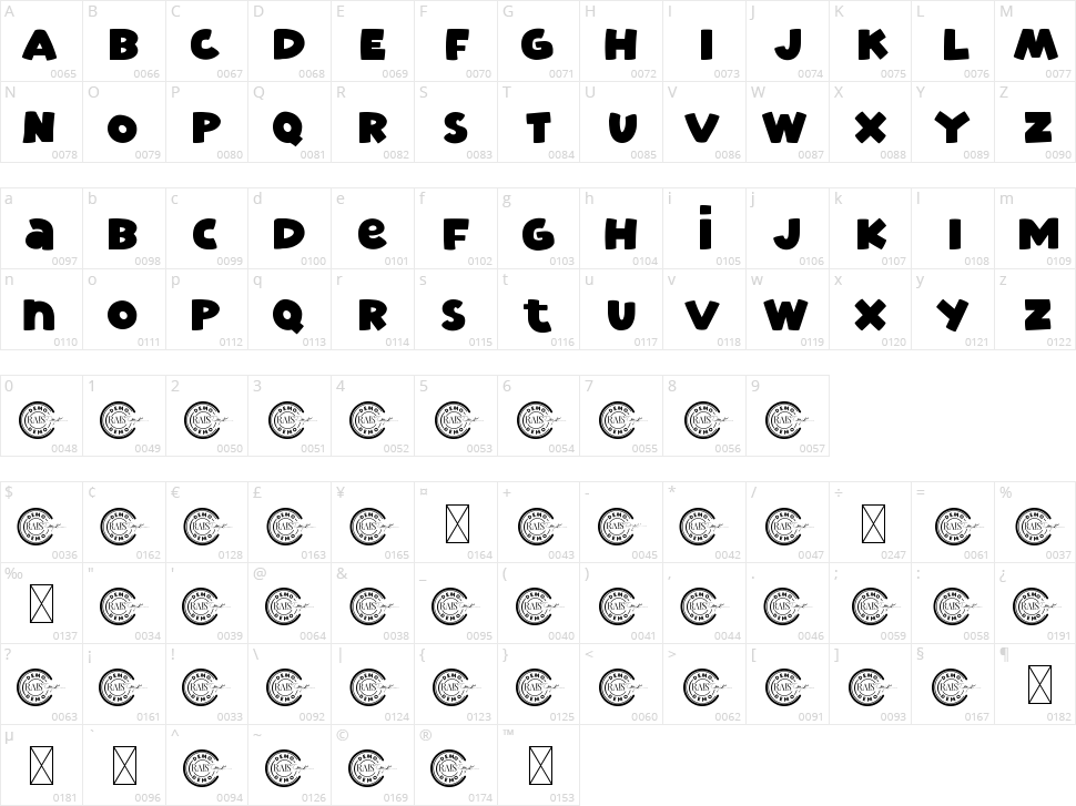 Holiday Again Character Map