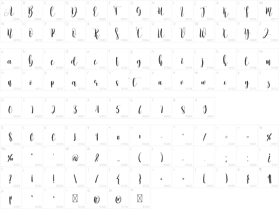 Homework Character Map