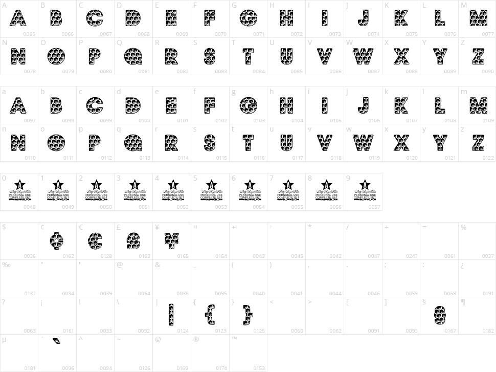 Honeycomb Big Character Map