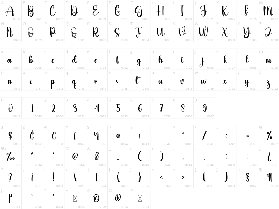 Hooked Character Map