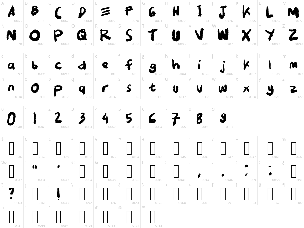 Hookspace Beta Character Map