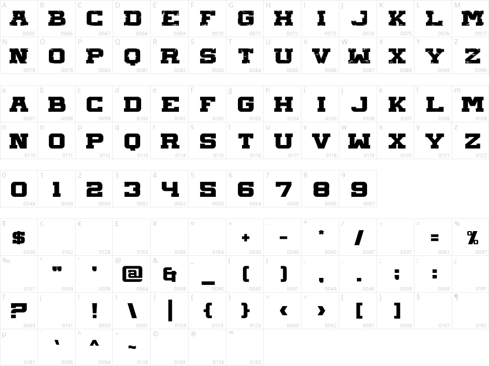 Huge Crack Character Map