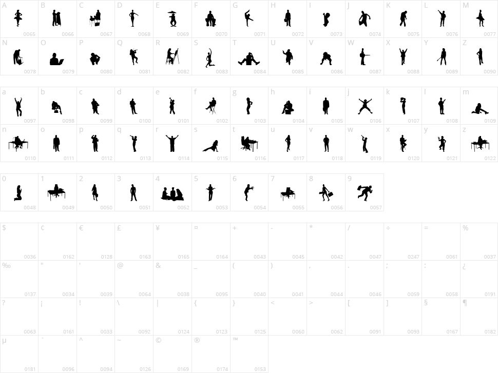 Human Silhouettes Two Character Map