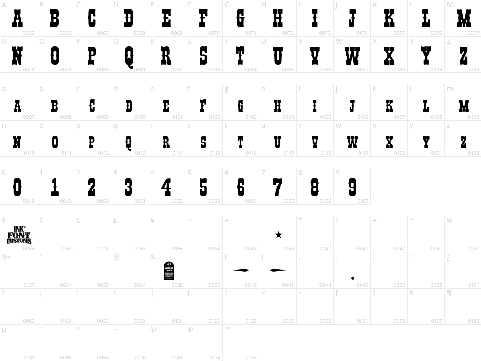 IFC Boothill Character Map