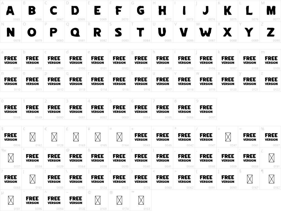 Ice Cold Character Map