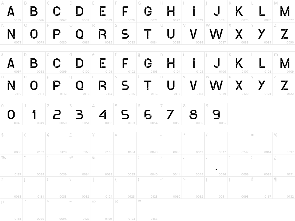 Ideoma Spray Character Map