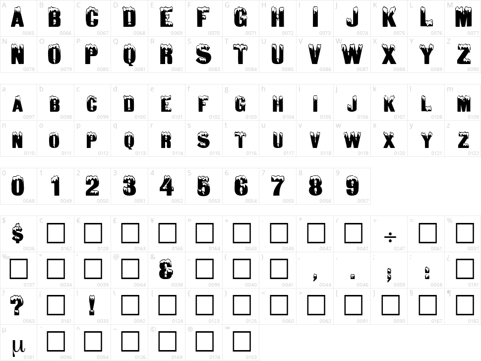 Igloo Laser Character Map
