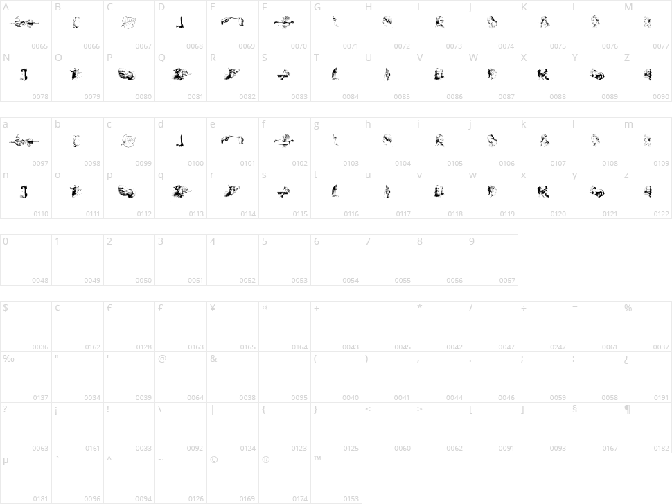 Illustrations TFB Character Map