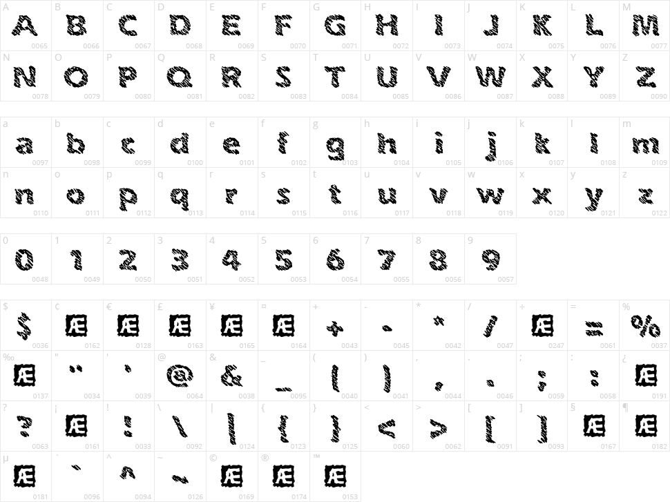 Ink Swipes BRK Character Map