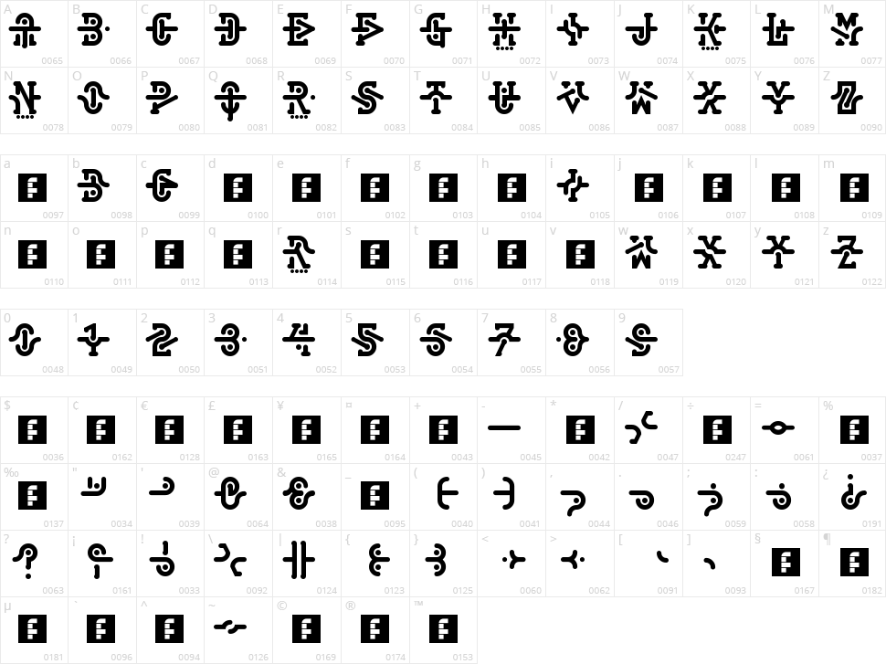 Interlock Character Map