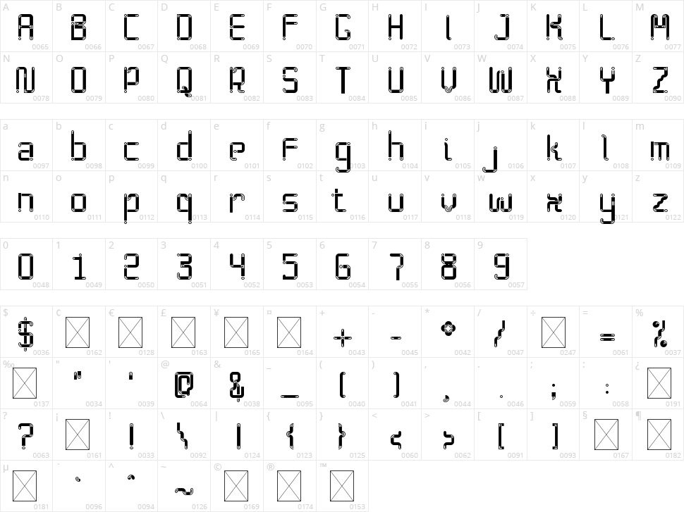 Ippooito Character Map