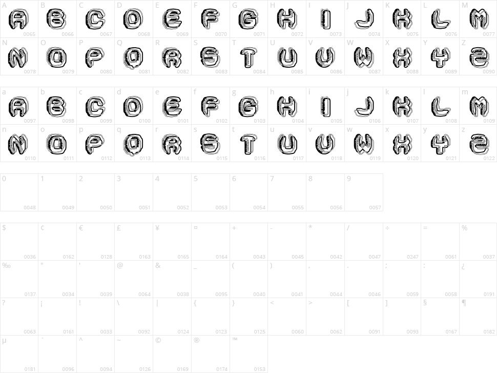 Jackdow Character Map