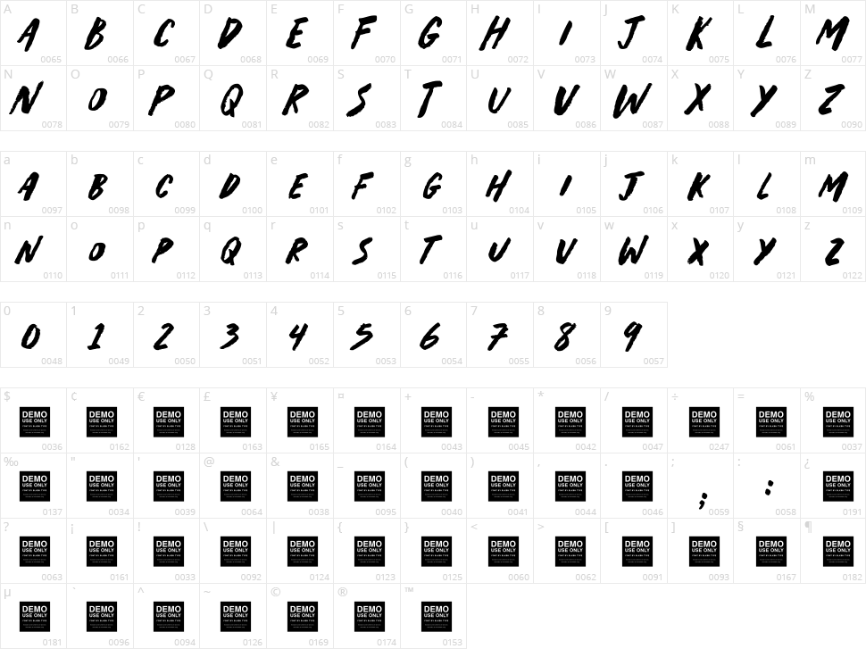 Jam Hot Character Map