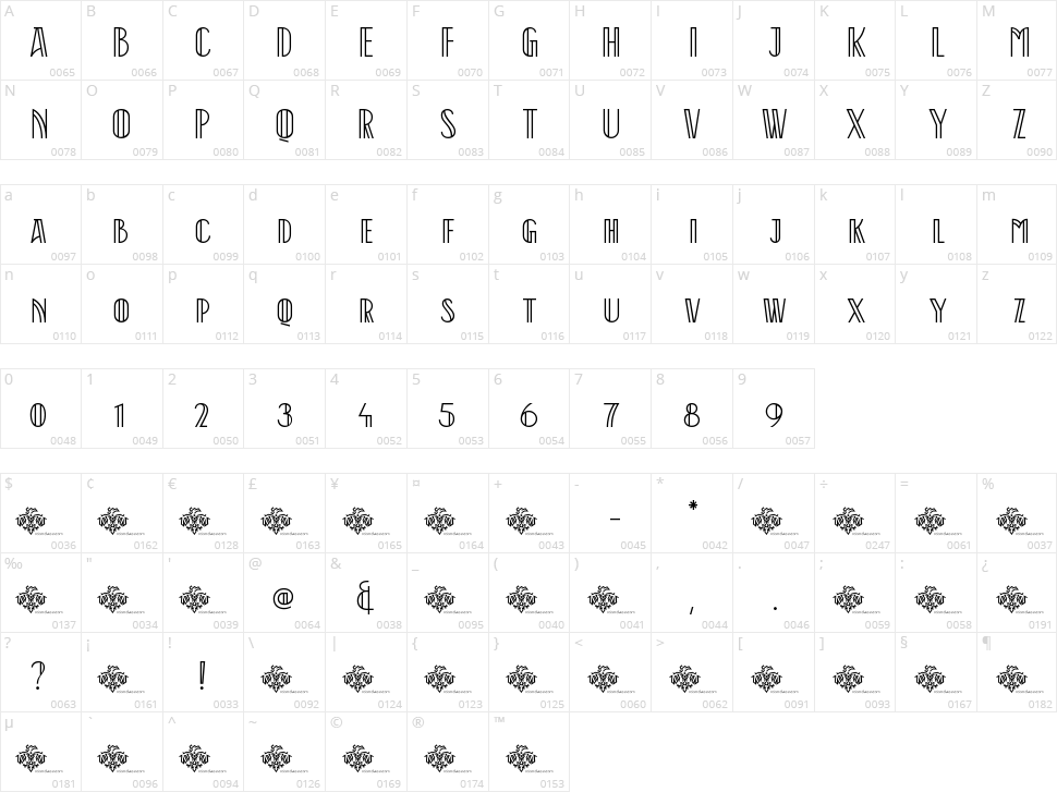 Jam Session Character Map