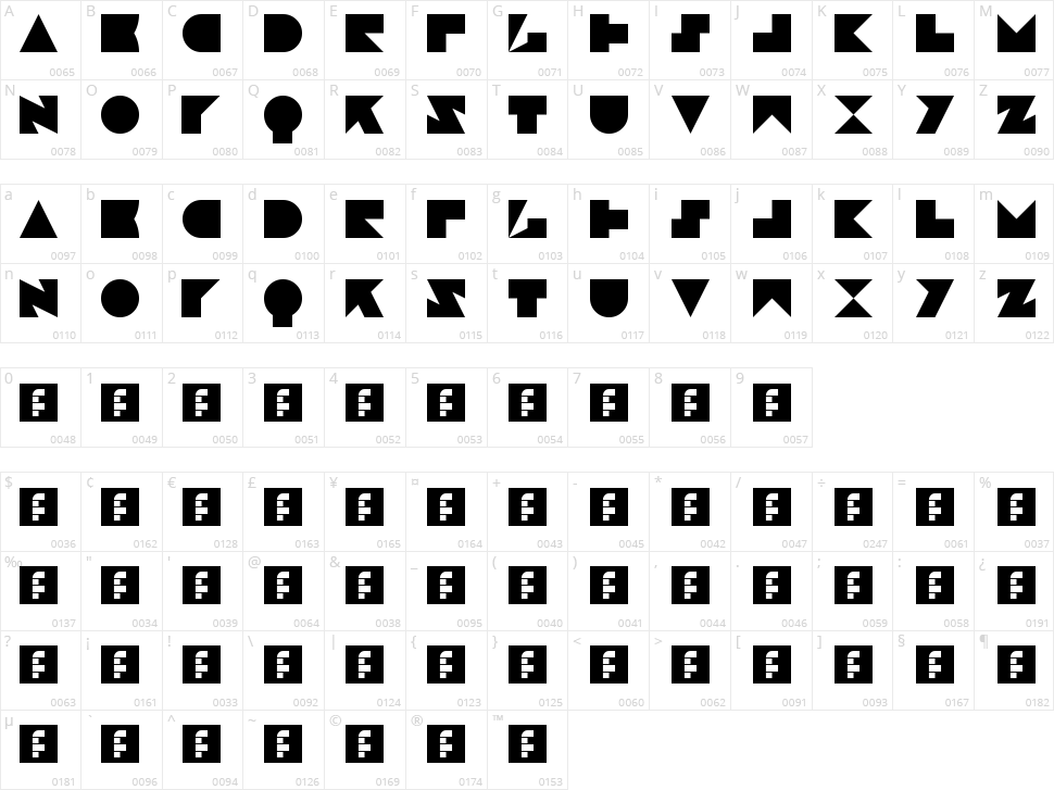 Jamstone Character Map
