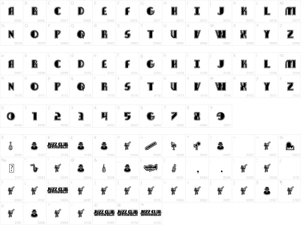 Jazz Club Character Map