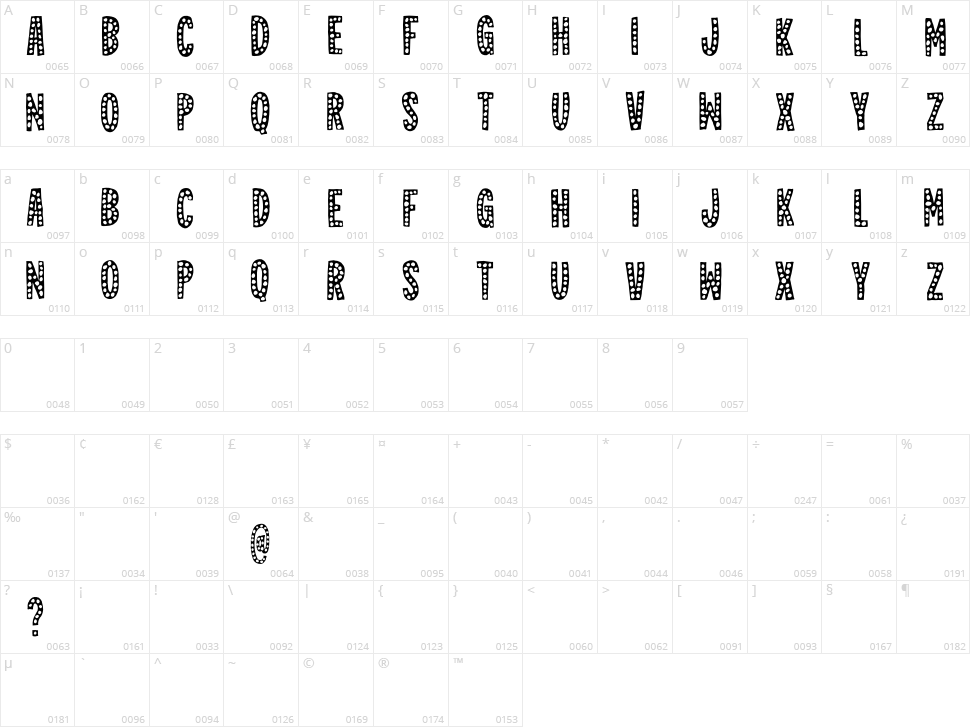 Jealousmint Character Map