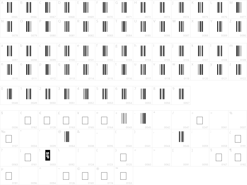 K-o-d-e-39 Hidden Character Map