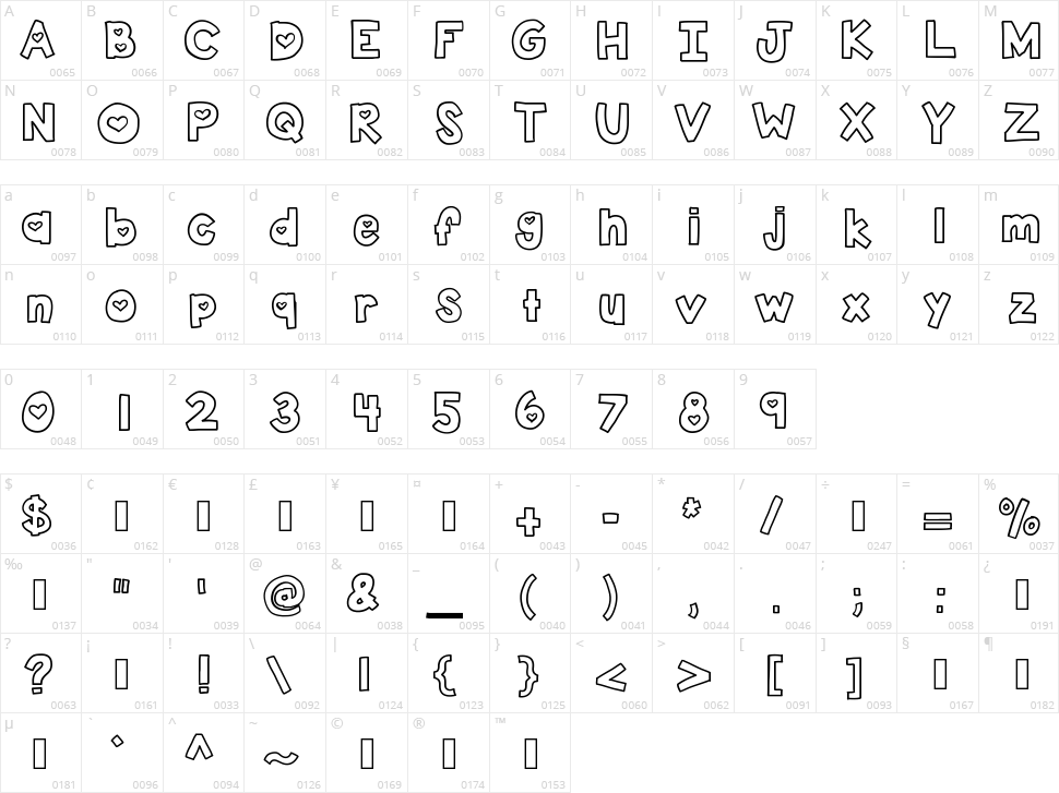 KB Two Lovers Character Map