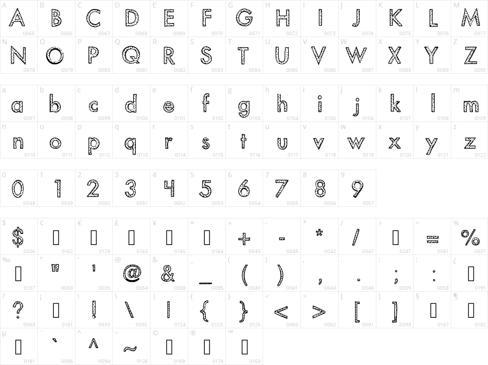 KB Youve Been Spotted Character Map