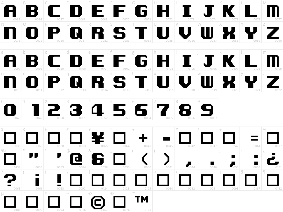 Kemco Smooth Character Map