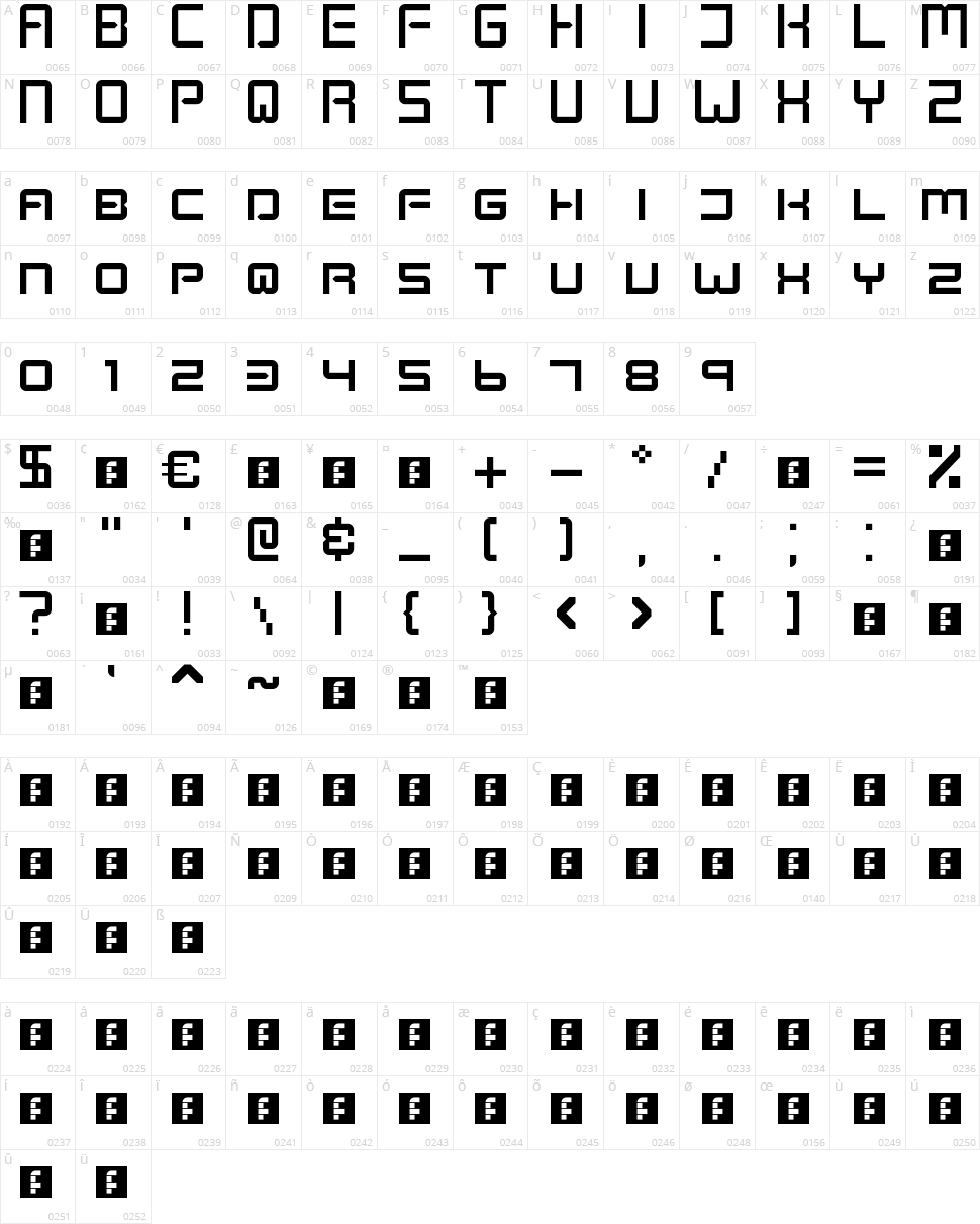 Kenney Space Character Map