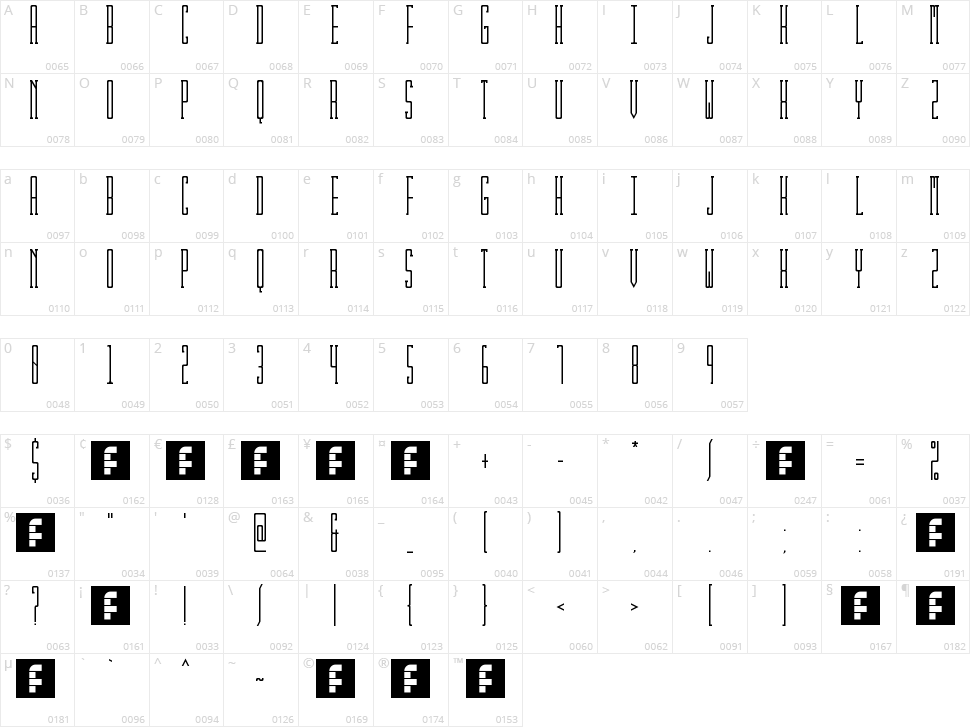 Kibby Slab Character Map