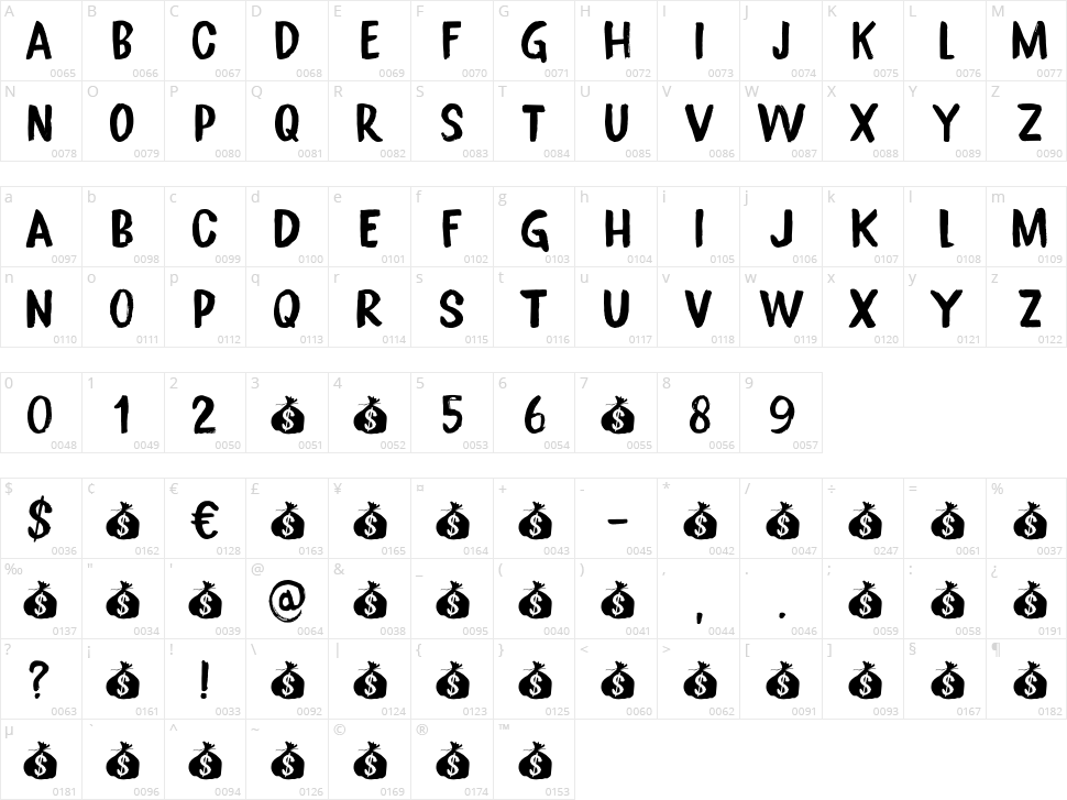 Kiss Up Character Map