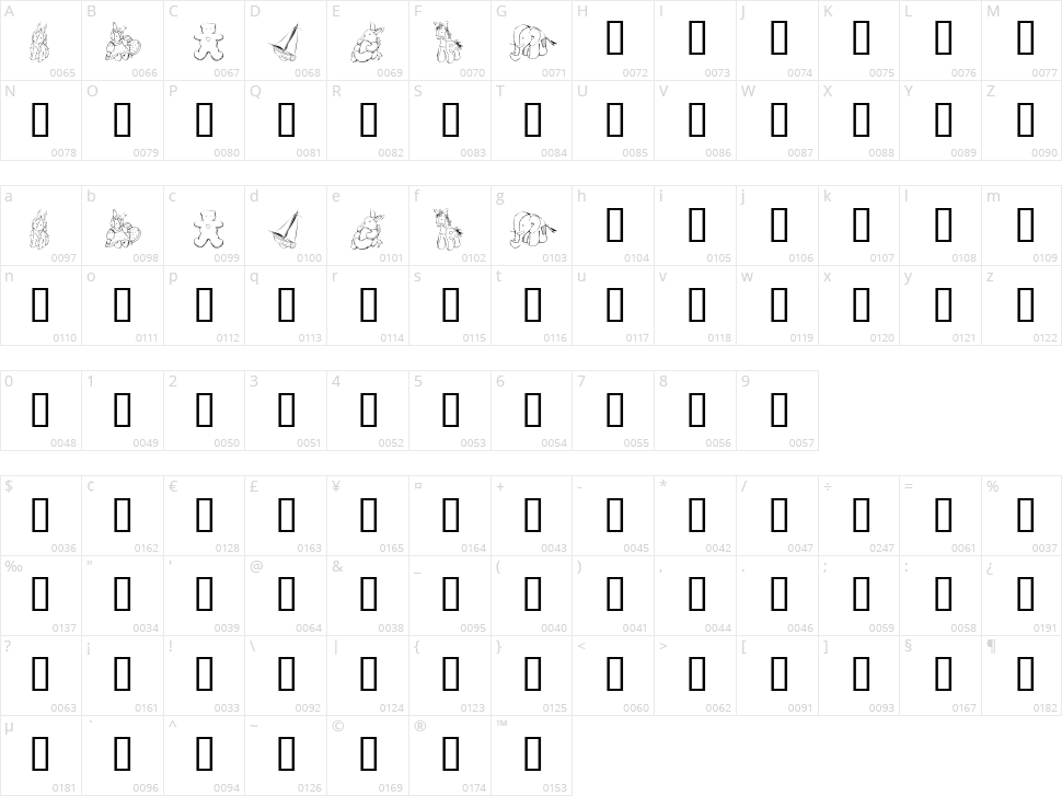 KR Baby's Favorites Character Map