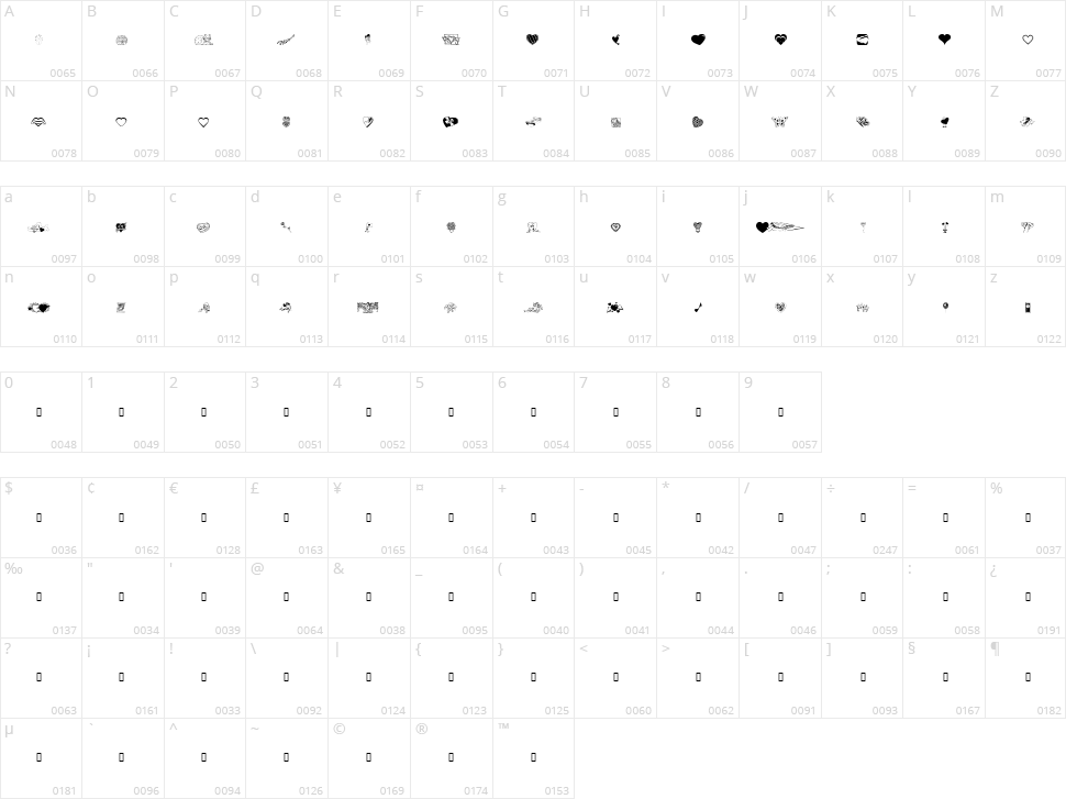KR Be Mine Again Character Map