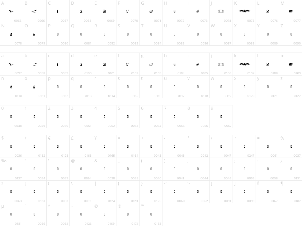 KR Boo Lane Character Map