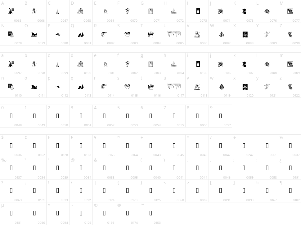 KR Christmas Time Character Map