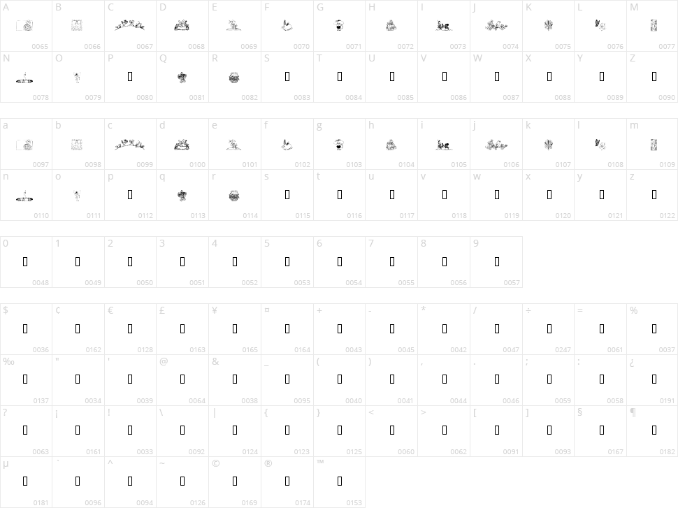 KR Easter 2002 Character Map