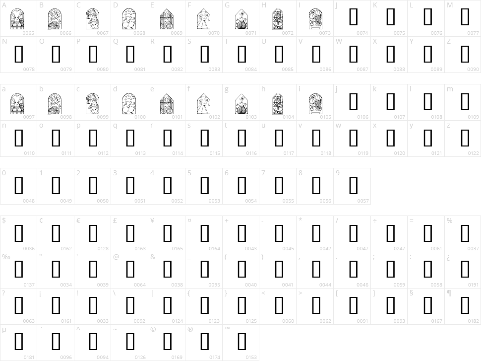 KR Easter Windows Character Map