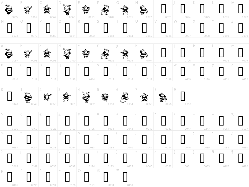 KR Eight Santas Character Map