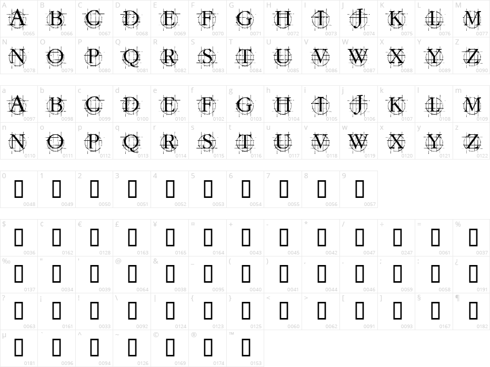 KR Graphed Character Map