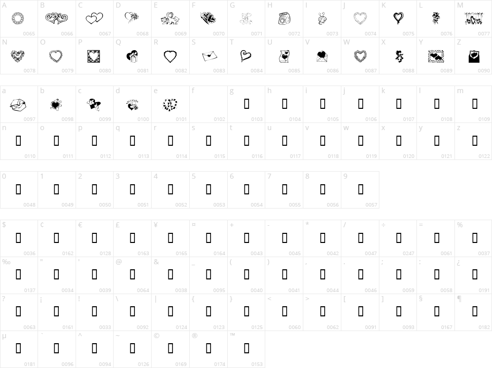 KR Kat's Got A New Valentine Character Map
