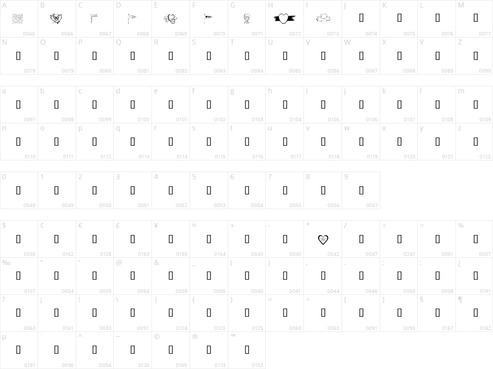KR Valentines 2006 Nine Character Map