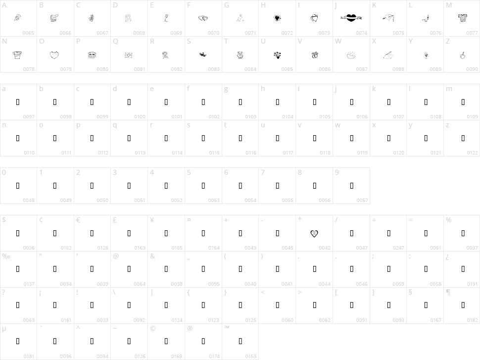 KR Valentines 2006 Ten Character Map