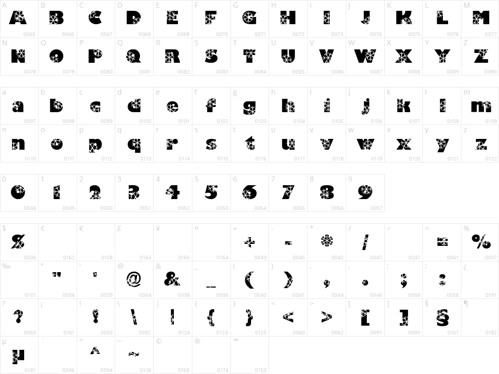 Krystal Character Map