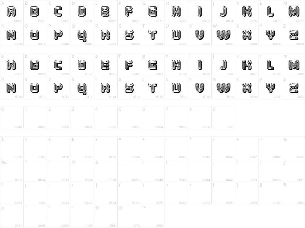 Kurven Character Map
