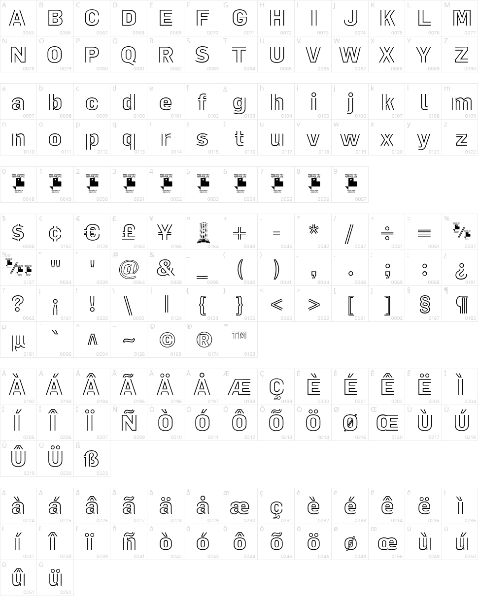 La Pejina FFP Character Map