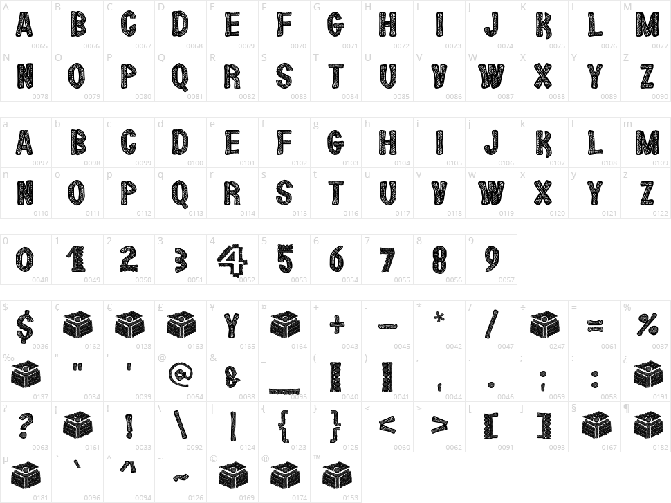 Lace Nice Character Map