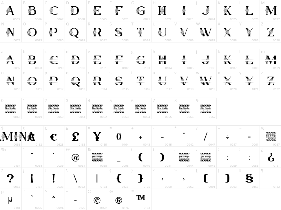 Lamina Character Map
